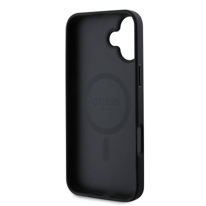 iPhone 16 Plus Kılıf Guess Orjinal Lisanslı M-safe Şarj Özellikli Yazı Logolu Grained Kapak