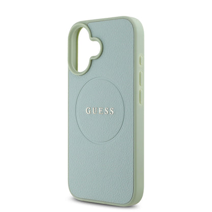 iPhone 16 Plus Kılıf Guess Orjinal Lisanslı M-safe Şarj Özellikli Yazı Logolu Grained Kapak