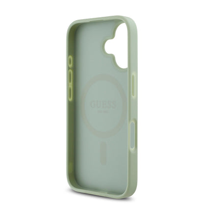 iPhone 16 Plus Kılıf Guess Orjinal Lisanslı M-safe Şarj Özellikli Yazı Logolu Grained Kapak