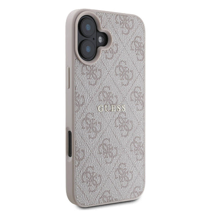 iPhone 16 Plus Kılıf Guess Orjinal Lisanslı M-safe Şarj Özellikli 4G Desenli Yazı Logolu Kapak