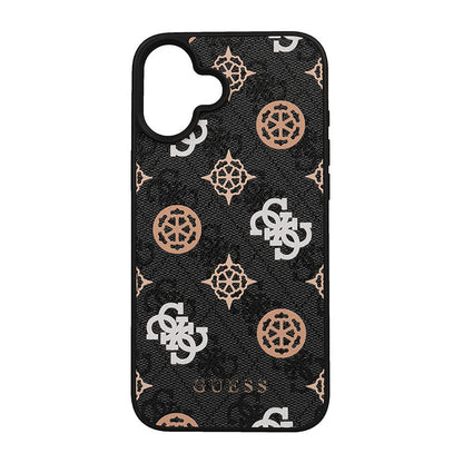 iPhone 16 Plus Kılıf Guess Orjinal Lisanslı M-safe Şarj Özellikli 4G Desenli Yazı Logolu Peony Kapak