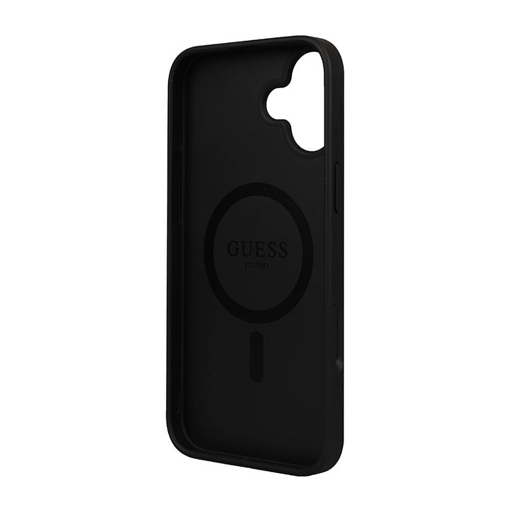 iPhone 16 Plus Kılıf Guess Orjinal Lisanslı M-safe Şarj Özellikli 4G Desenli Yazı Logolu Peony Kapak