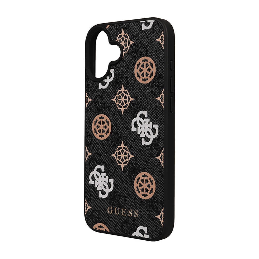 iPhone 16 Plus Kılıf Guess Orjinal Lisanslı M-safe Şarj Özellikli 4G Desenli Yazı Logolu Peony Kapak