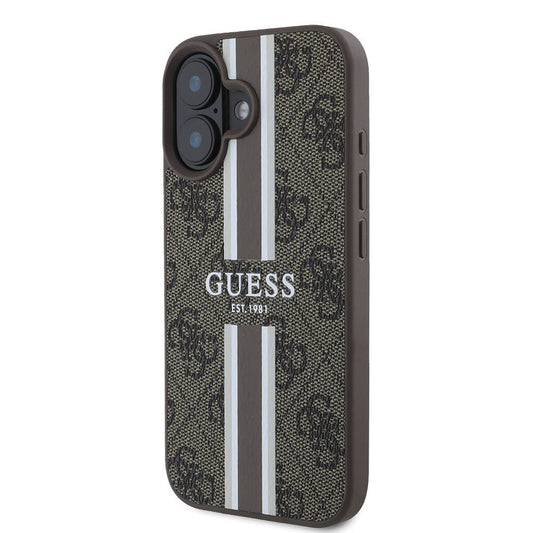 iPhone 16 Plus Kılıf Guess Orjinal Lisanslı M-safe Şarj Özellikli 4G Şerit Tasarımlı Printed Kapak