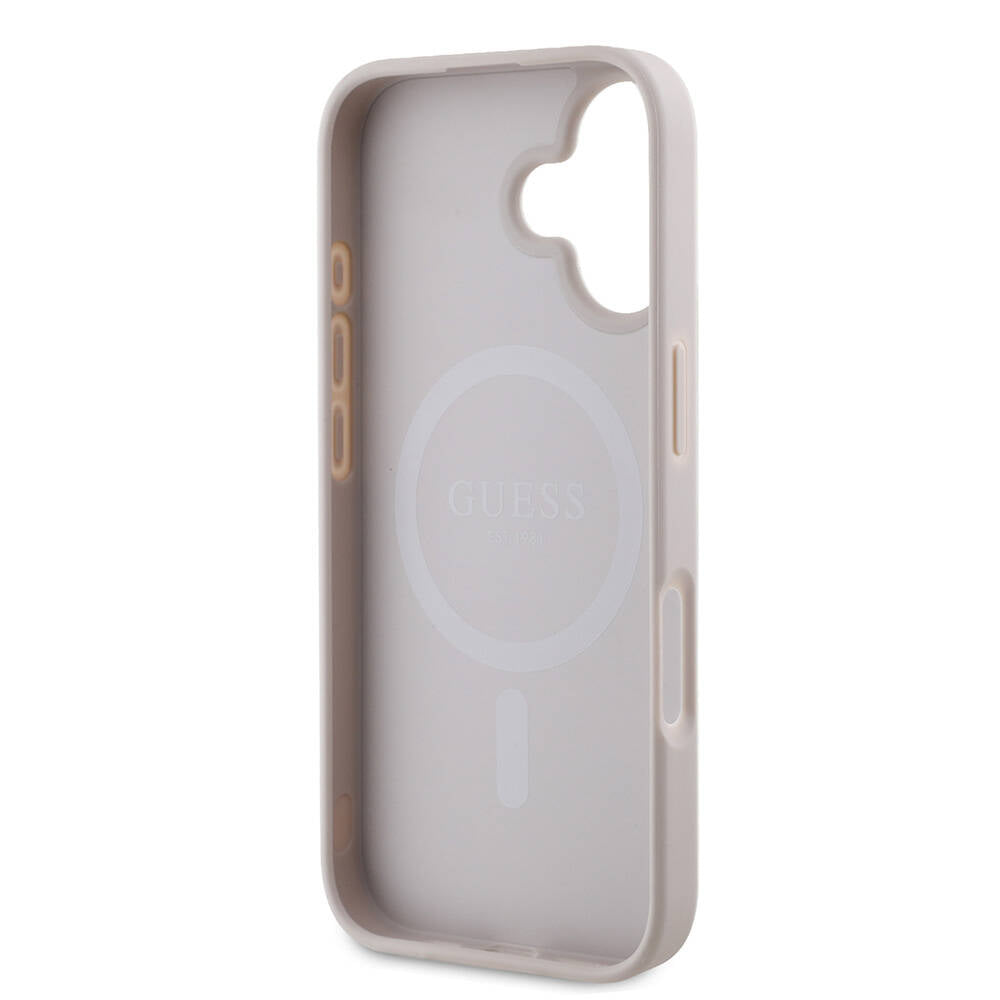 iPhone 16 Plus Kılıf Guess Orjinal Lisanslı M-safe Şarj Özellikli 4G Şerit Tasarımlı Printed Kapak