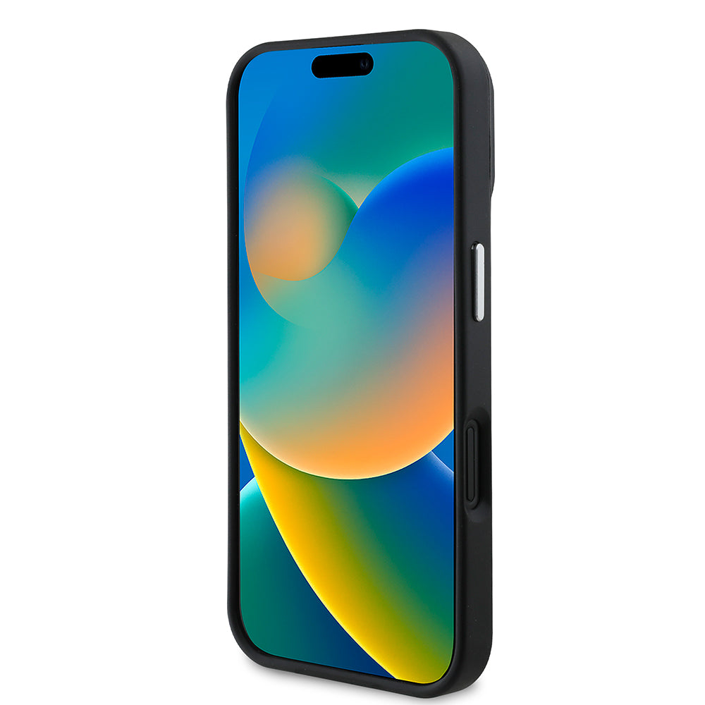 iPhone 16 Plus Kılıf Guess Orjinal Lisanslı M-safe Şarj Özellikli Grained Triangle Kapak