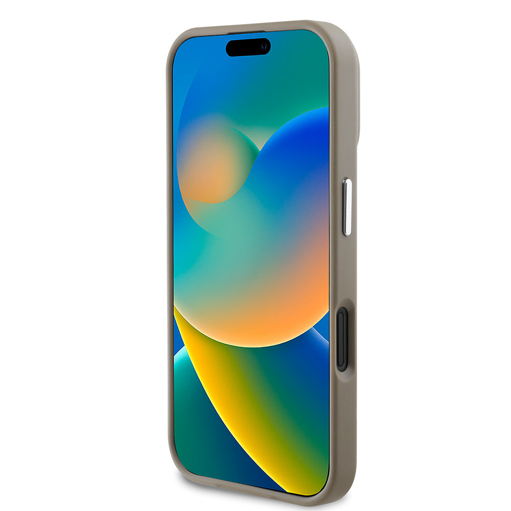 iPhone 16 Plus Kılıf Guess Orjinal Lisanslı M-safe Şarj Özellikli Grained Triangle Kapak