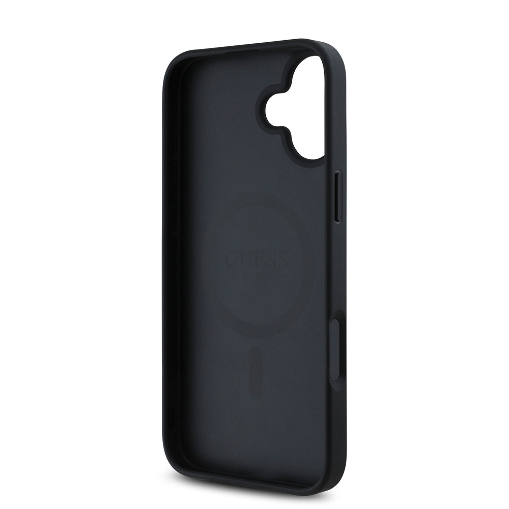 iPhone 16 Plus Kılıf Guess Orjinal Lisanslı M-safe Şarj Özellikli Gül Baskılı 4G Desenli Yazı Logolu Kapak