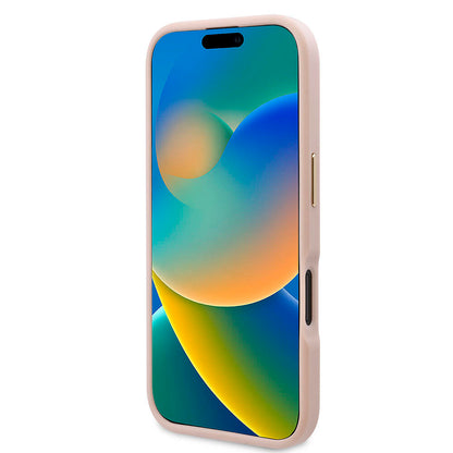 iPhone 16 Plus Kılıf Guess Orjinal Lisanslı M-safe Şarj Özellikli PU 4G Desenli Metal Plaka Klasik Logolu Kapak