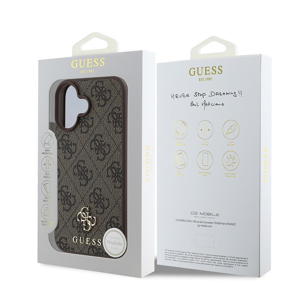 iPhone 16 Plus Kılıf Guess Orjinal Lisanslı M-safe Şarj Özellikli Small 4G Classic Kapak