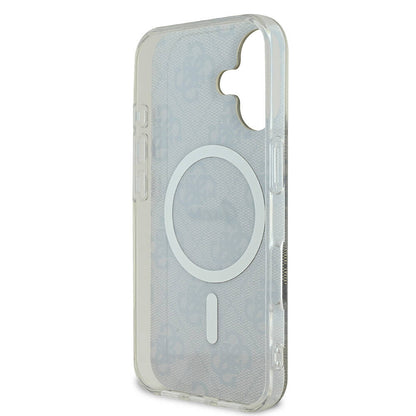 iPhone 16 Plus Kılıf Guess Orjinal Lisanslı M-safe Şarj Özellikli Yazı Logolu 4G Desenli Kapak