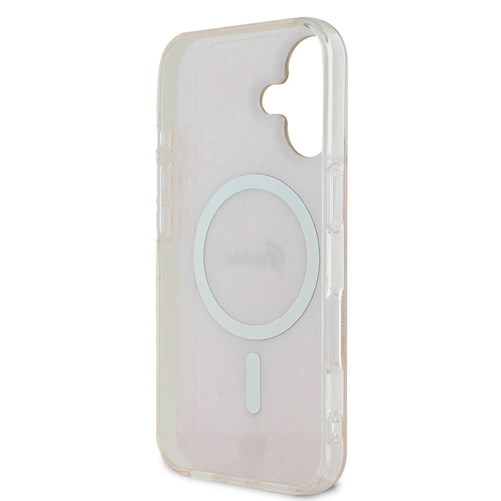 iPhone 16 Plus Kılıf Guess Orjinal Lisanslı M-safe Şarj Özellikli Yazı Logolu 4G Desenli Kapak