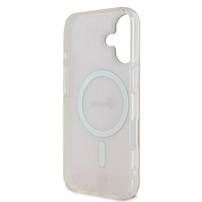 iPhone 16 Plus Kılıf Guess Orjinal Lisanslı M-safe Şarj Özellikli Yazı Logolu 4G Desenli Kapak