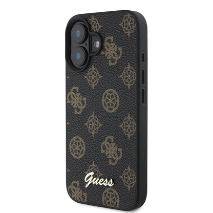 iPhone 16 Plus Kılıf Guess Orjinal Lisanslı M-safe Şarj Özellikli Yazı Logolu Peony Kapak