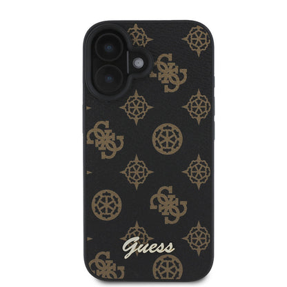 iPhone 16 Plus Kılıf Guess Orjinal Lisanslı M-safe Şarj Özellikli Yazı Logolu Peony Kapak