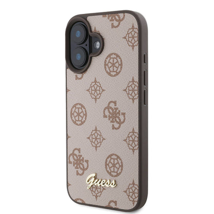 iPhone 16 Plus Kılıf Guess Orjinal Lisanslı M-safe Şarj Özellikli Yazı Logolu Peony Kapak