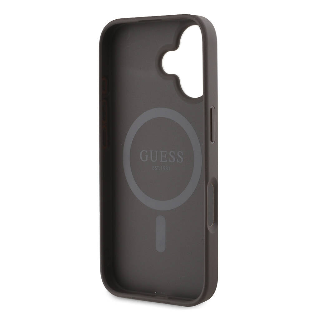 iPhone 16 Plus Kılıf Guess Orjinal Lisanslı M-safe Şarj Özellikli Yazı Logolu Peony Kapak