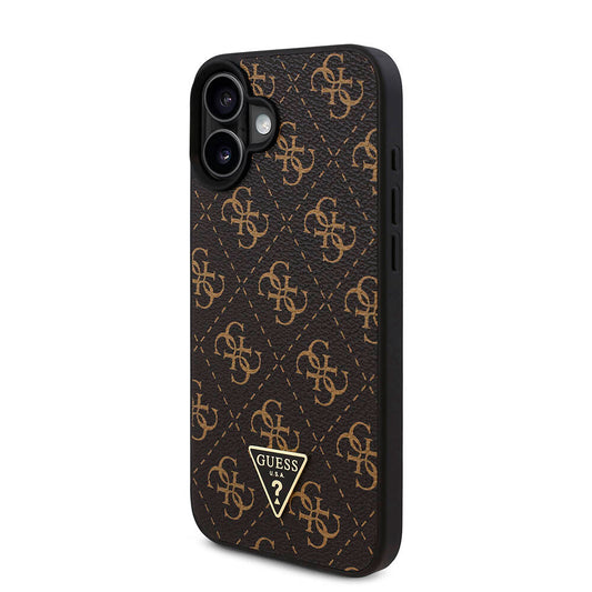 iPhone 16 Plus Kılıf Guess Orjinal Lisanslı PU Deri 4G Desenli Üçgen Logolu Kapak