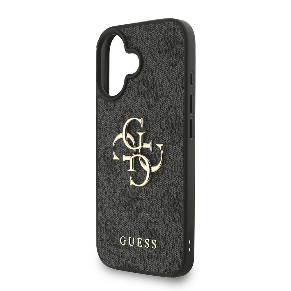 iPhone 16 Plus Kılıf Guess Orjinal Lisanslı PU Deri Bilek Askı İpli Metal Büyük 4G ve Yazı Logolu Kapak