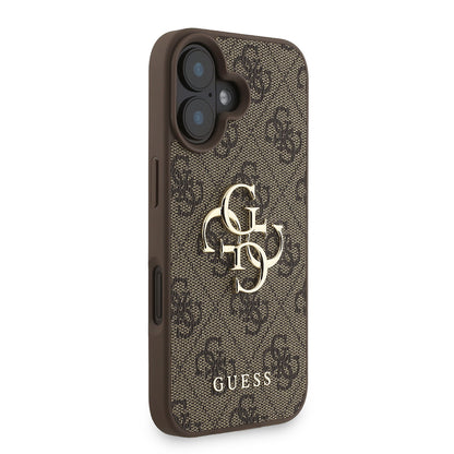 iPhone 16 Plus Kılıf Guess Orjinal Lisanslı PU Deri Bilek Askı İpli Metal Büyük 4G ve Yazı Logolu Kapak