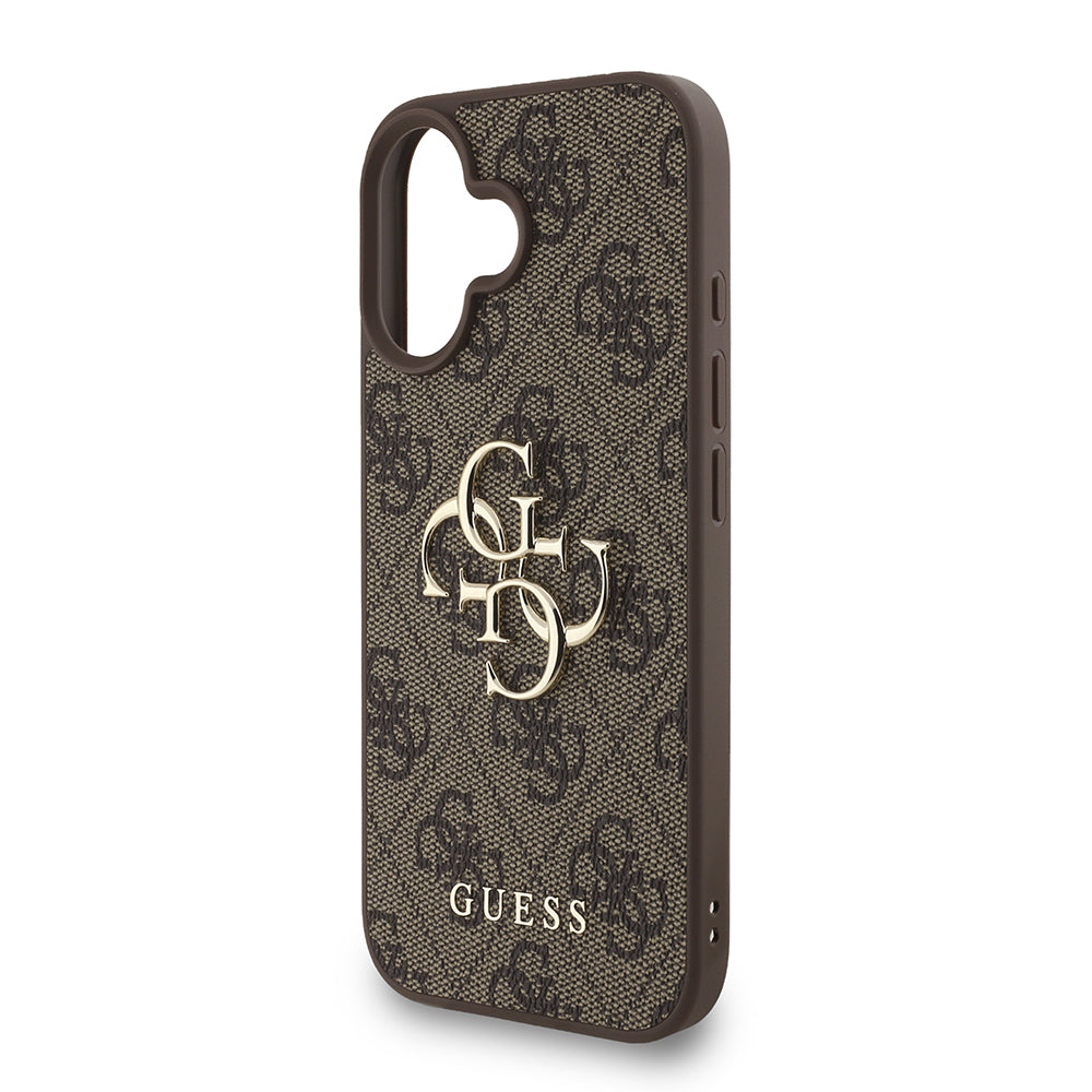 iPhone 16 Plus Kılıf Guess Orjinal Lisanslı PU Deri Bilek Askı İpli Metal Büyük 4G ve Yazı Logolu Kapak