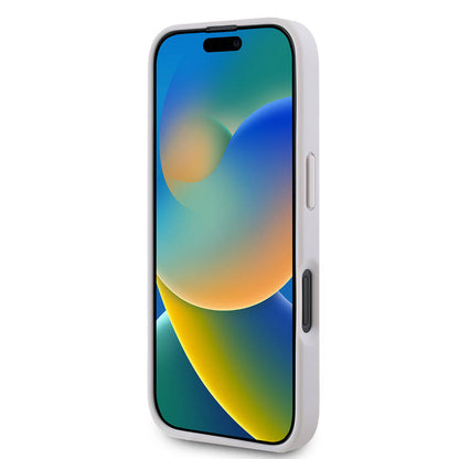 iPhone 16 Plus Kılıf Guess Orjinal Lisanslı PU Deri Taşlı Metal Üçgen Logolu Çapraz Vücut Askılı 4G Desenli Kapak
