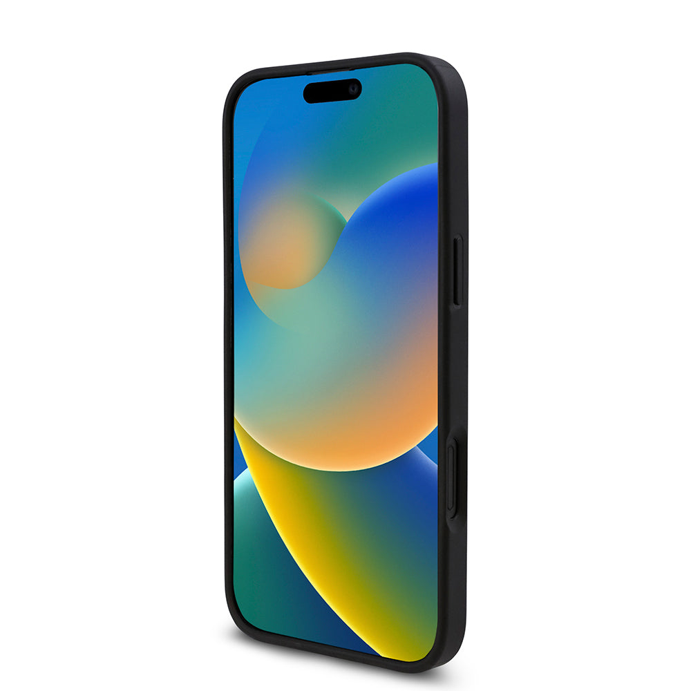 iPhone 16 Plus Kılıf Guess Orjinal Lisanslı Taşlı Arka Yüzey Üçgen Logolu Kapak