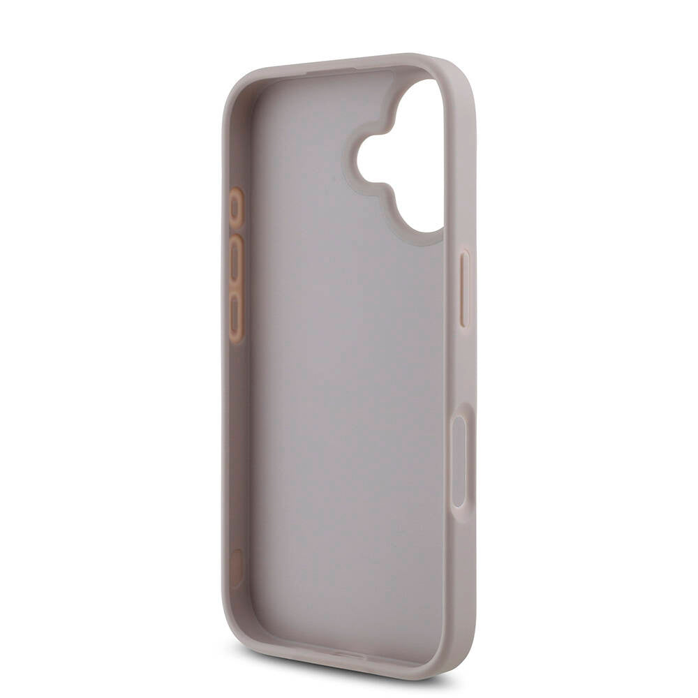 iPhone 16 Plus Kılıf Guess Orjinal Lisanslı PU Deri 4G Desenli Metal Büyük 4G ve Yazı Logolu Kapak