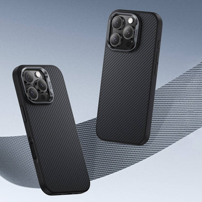 iPhone 16 Plus Kılıf Karbon Fiber M-safe Şarj Özellikli Benks Hybrid ArmorPro 600D Kevlar Kapak