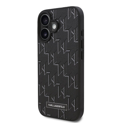 iPhone 16 Plus Kılıf Karl Lagerfeld Orjinal Lisanslı M-safe Şarj Özellikli KL Yazılı Hot Stamp Kapak