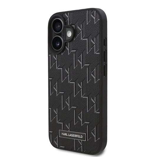iPhone 16 Plus Kılıf Karl Lagerfeld Orjinal Lisanslı M-safe Şarj Özellikli KL Yazılı Hot Stamp Kapak