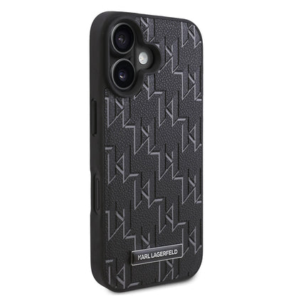 iPhone 16 Plus Kılıf Karl Lagerfeld Orjinal Lisanslı M-safe Şarj Özellikli KL Yazılı Hot Stamp Kapak