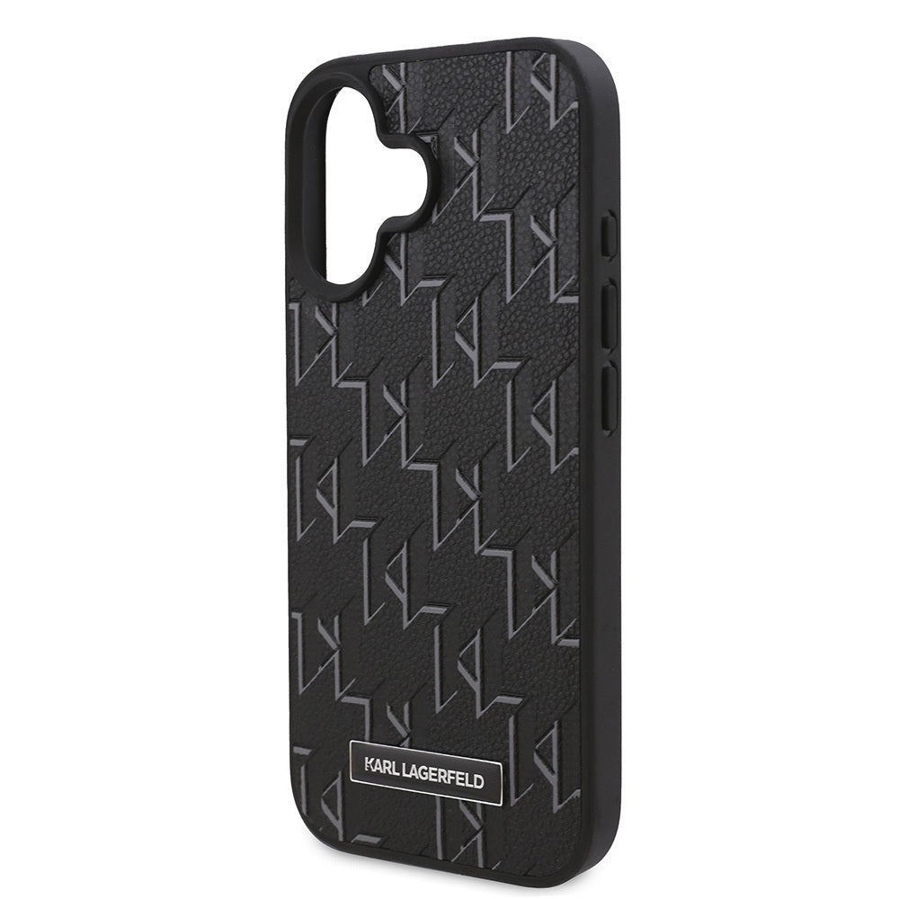 iPhone 16 Plus Kılıf Karl Lagerfeld Orjinal Lisanslı M-safe Şarj Özellikli KL Yazılı Hot Stamp Kapak