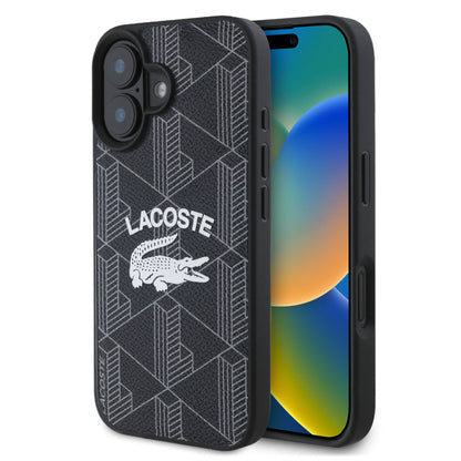 iPhone 16 Plus Kılıf Lacoste Orjinal Lisanslı M-safe Şarj Özellikli Mono Vintage Logo Kapak