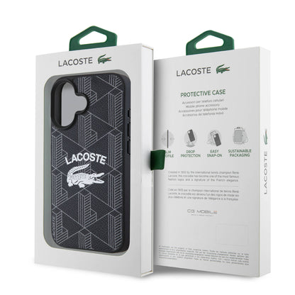 iPhone 16 Plus Kılıf Lacoste Orjinal Lisanslı M-safe Şarj Özellikli Mono Vintage Logo Kapak