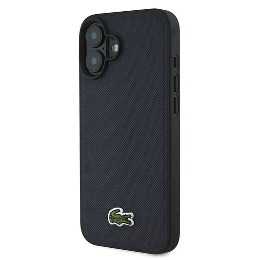 iPhone 16 Plus Kılıf Lacoste Orjinal Lisanslı PU Pike Desenli Arka Yüzey İkonik Timsah Dokuma Logolu Kapak