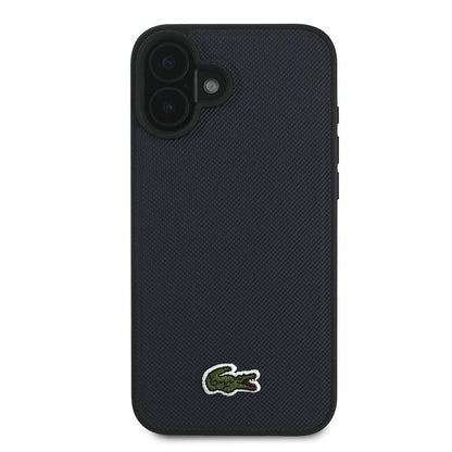 iPhone 16 Plus Kılıf Lacoste Orjinal Lisanslı PU Pike Desenli Arka Yüzey İkonik Timsah Dokuma Logolu Kapak