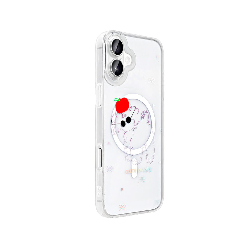 Apple iPhone 16 Plus Kılıf M-Safe Şarj Özellikli Şeffaf Zore Folk Sert Kapak