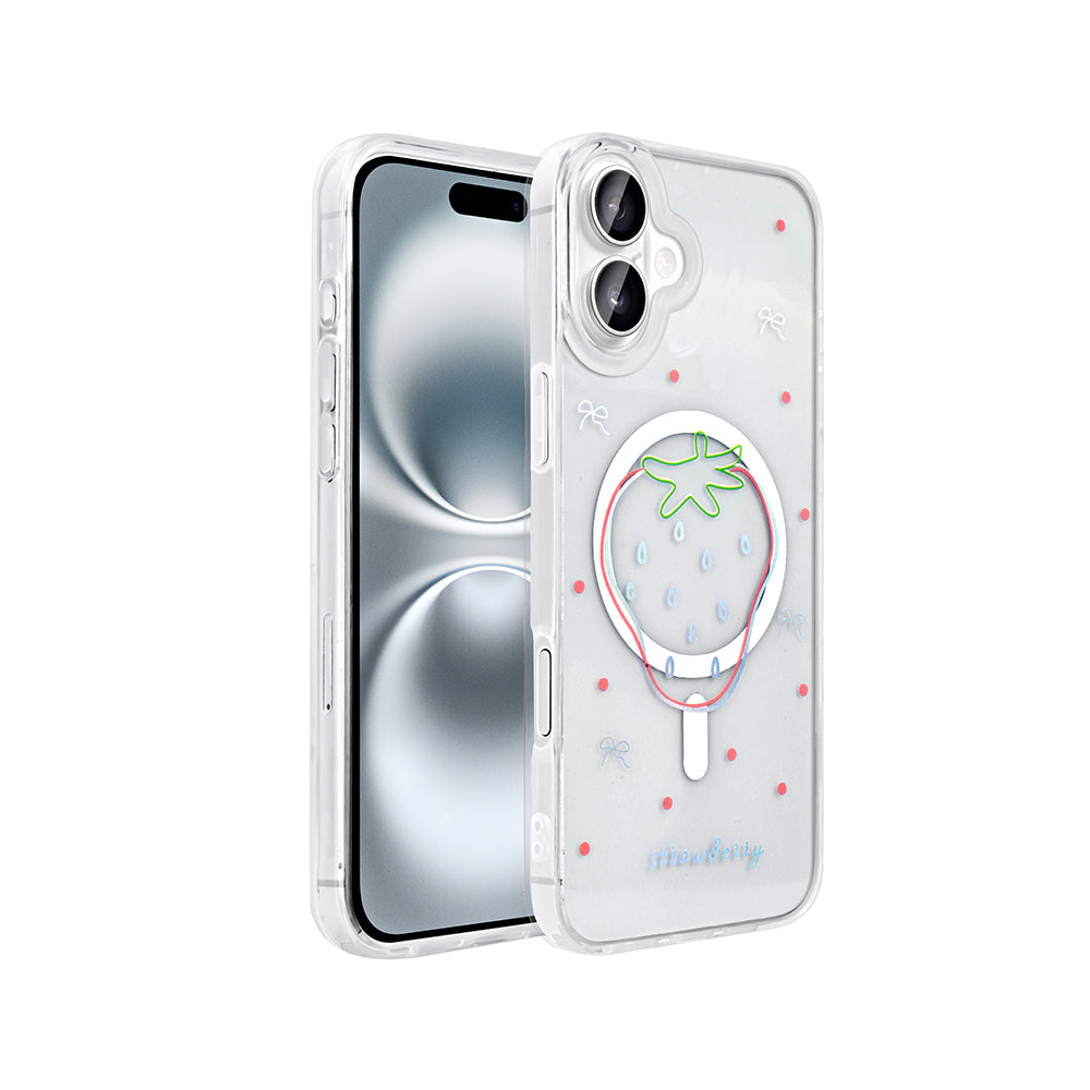 Apple iPhone 16 Plus Kılıf M-Safe Şarj Özellikli Şeffaf Zore Folk Sert Kapak
