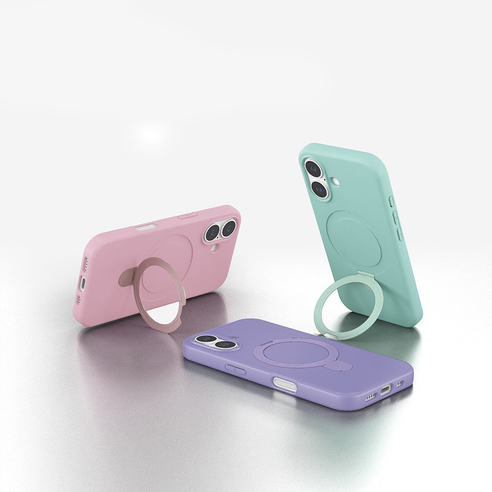 Apple iPhone 16 Plus Kılıf M-safe Şarj Özellikli Standlı Zore Samara Kapak
