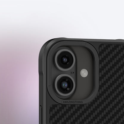 iPhone 16 Plus Kılıf M-safe Şarj Özellikli 1500D Aramid Fiber Amazingthing Titan Max Serisi Kapak