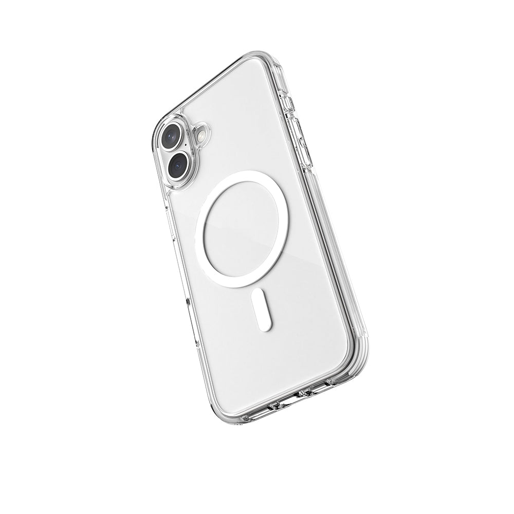 iPhone 16 Plus Kılıf M-safe Şarj Özellikli Airbag Tasarımlı Raptic Clear Serisi Şeffaf Kapak