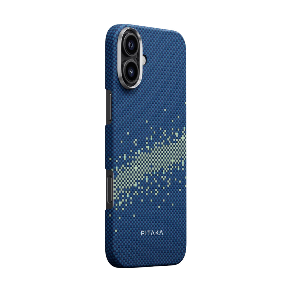 iPhone 16 Plus Kılıf M-safe Şarj Özellikli Aramid Fiber Pitaka Tactile Woven Starpeak Serisi Milky Way Galaxy Kapak