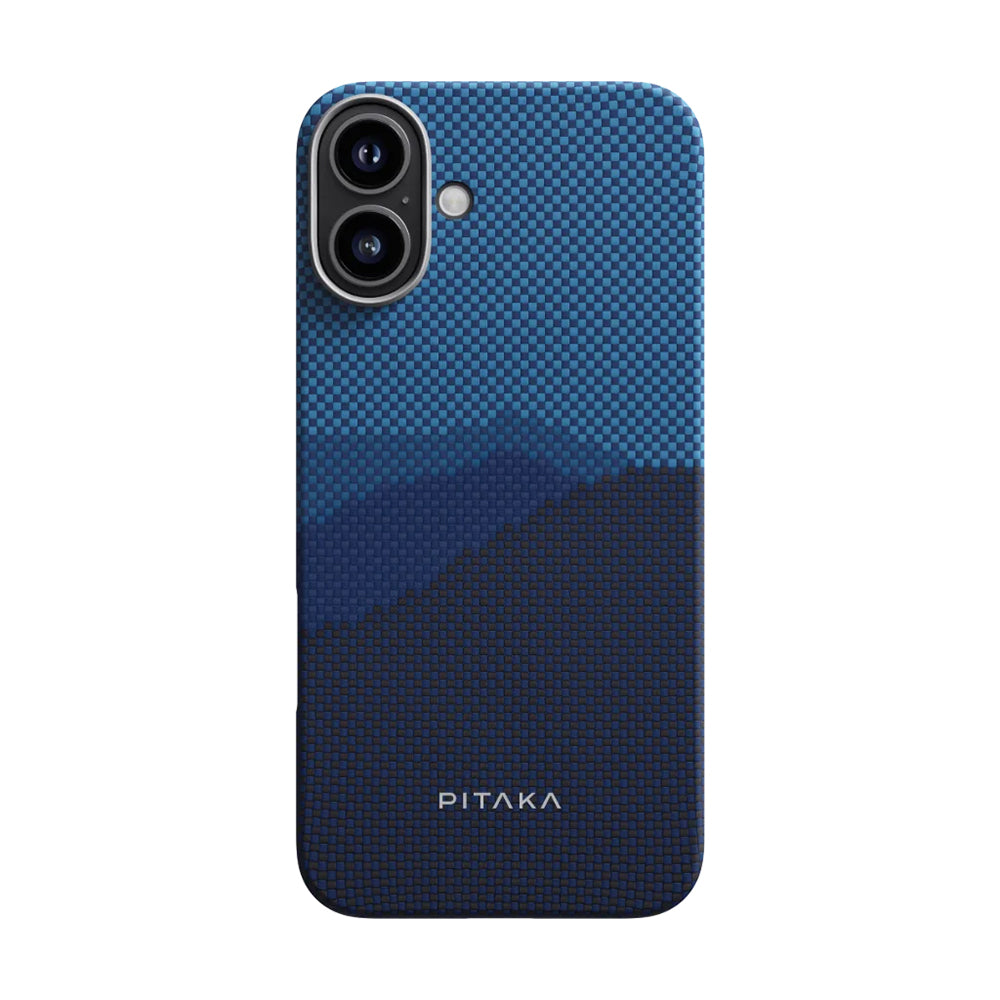 iPhone 16 Plus Kılıf M-safe Şarj Özellikli Aramid Fiber Pitaka Tactile Woven Starpeak Serisi Over The Horizon Kapak