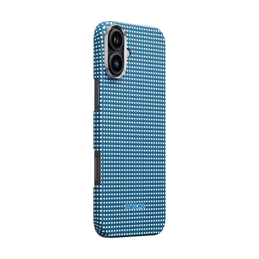 iPhone 16 Plus Kılıf M-safe Şarj Özellikli Aramid Fiber Pitaka Ultra-Slim Classic Serisi Ocean Blue Kapak