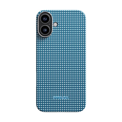 iPhone 16 Plus Kılıf M-safe Şarj Özellikli Aramid Fiber Pitaka Ultra-Slim Classic Serisi Ocean Blue Kapak