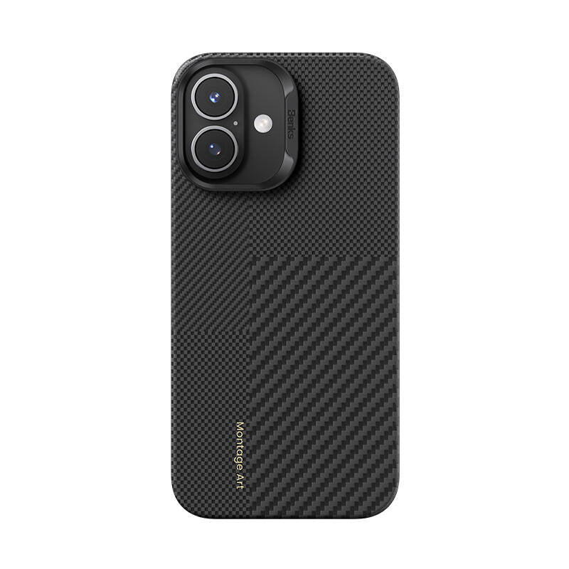 iPhone 16 Plus Kılıf M-safe Şarj Özellikli Karbon Fiber Benks Montage ArmorAir Kevlar Kapak
