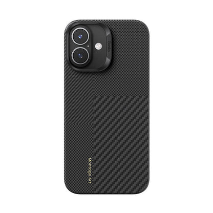 iPhone 16 Plus Kılıf M-safe Şarj Özellikli Karbon Fiber Benks Montage ArmorAir Kevlar Kapak