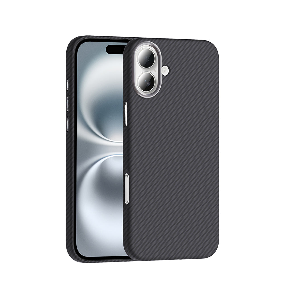 Apple iPhone 16 Plus Kılıf M-safe Şarj Özellikli Karbon Fiber Görünümlü Zore Gros Kapak