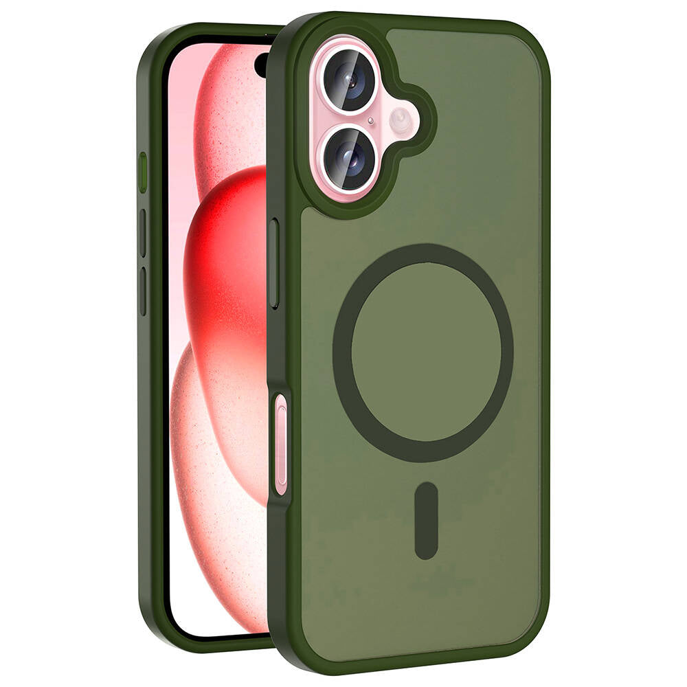 Apple iPhone 16 Plus Kılıf M-safe Şarj Özellikli Mat Arka Yüzey Zore Sio Kapak